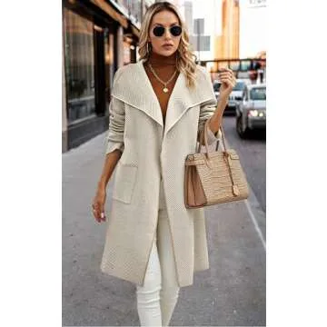 Stylish ECOWISH Women Sweater Cardigan - Knit Coat 2024