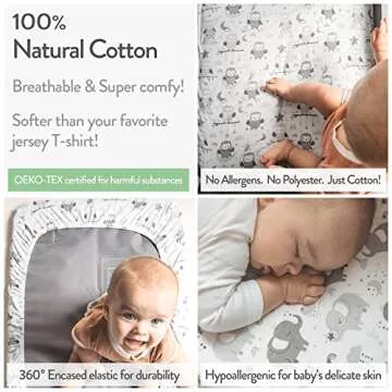 Soft Jersey Cotton Bassinet Sheets - 2 Pack for Dream on Me
