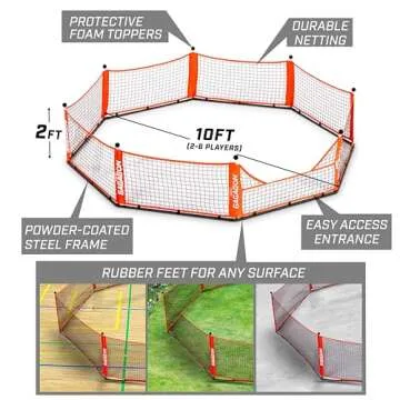 GoSports Gagagon Portable Gaga Ball Pit for Indoor or Outdoor Games; Choose from 10 ft, 15 ft, or 20 ft