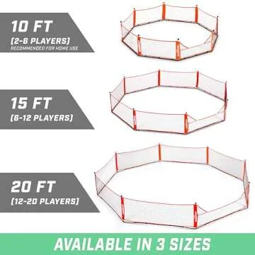 GoSports Gagagon Portable Gaga Ball Pit for Indoor or Outdoor Games; Choose from 10 ft, 15 ft, or 20 ft