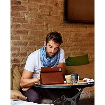 DTTO Case for New iPad Pro 12.9 Inch 4th Generation 2020/2018, Premium PU Leather Folio Stand Cover [Apple Pencil Pair and Charge Supported] - Auto Wake/Sleep and Multiple Viewing Angles, Brown