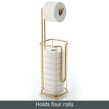 mDesign Free Standing Toilet Paper Holder - Omni Collection