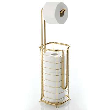 mDesign Free Standing Toilet Paper Holder - Omni Collection