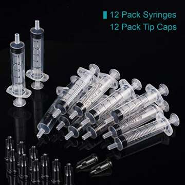 Sterile 5ml Syringes - 12 Pack for Safe Liquid Measurement