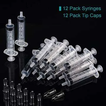Sterile 5ml Syringes - 12 Pack for Safe Liquid Measurement