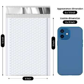 Fuxury Bubble Mailer, 6x10 Inch Bubble Mailers 50 Pack, Self-Seal Adhesive Padded Envelopes, Water R...