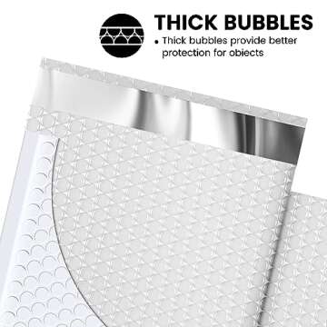 Fuxury Bubble Mailer, 6x10 Inch Bubble Mailers 50 Pack, Self-Seal Adhesive Padded Envelopes, Water Resistant Mailers, Shipping Envelopes for Packaging, Small Business, Mailing,Bulk White#0