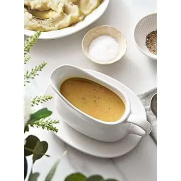 Elegant 17oz Gravy Boat with Saucer for All Occasions