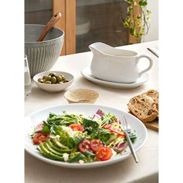 Elegant 17oz Gravy Boat with Saucer for All Occasions