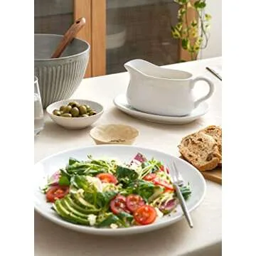 Elegant 17oz Gravy Boat with Saucer for All Occasions