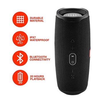 Portable JBL Charge 4 Waterproof Bluetooth Speaker Bundle