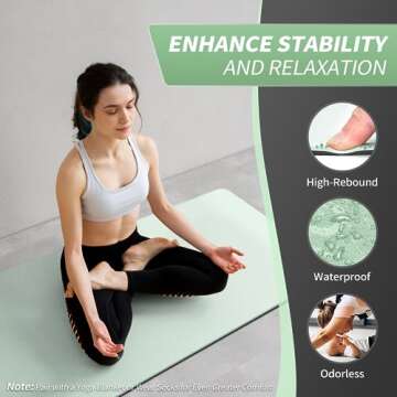 CAMBIVO Yoga Mat for Women Men Kids, 72" x 24" TPE Yoga Mats, 1/3 & 1/4 & 2/5 Inch Extra Thick Yoga Mat Non Slip, Workout Mat with Carrying Strap for Yoga, Pilates,Meditation and Floor Exercises