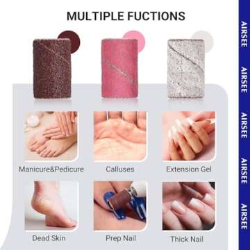 AIRSEE Nail Drill Sanding Bands 100 Piece Set 180 Grit