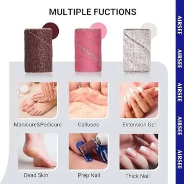 AIRSEE Nail Drill Sanding Bands 100 Piece Set 180 Grit