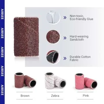 AIRSEE Nail Drill Sanding Bands 100 Piece Set 180 Grit