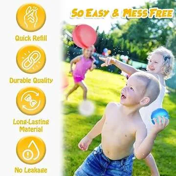 Reusable Water Balloons for Kids - 16 Pack - Refillable Water Balloons Quick Fill - Magnetic Water Balloons Reusable Perfect for Summer Water Games, Water Play, Outdoor Activities & Fun