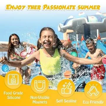 Reusable Water Balloons for Kids - 16 Pack - Refillable Water Balloons Quick Fill - Magnetic Water Balloons Reusable Perfect for Summer Water Games, Water Play, Outdoor Activities & Fun