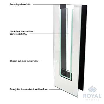 Royal Imports Flower Mirror Glass Vase - 13.5" Tall Rectangle - Decorative Modern Floral Centerpiece Accent for Home Decor Living Room Bathroom, Kitchen, Fireplace, Shelf, Table, Entryway, Wedding