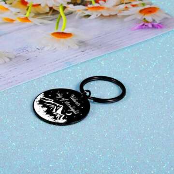 NUBARKO Stainless Steel Keychain - Inspirational Gift for Fans, Friends & Family - Unisex, All Ages - Black