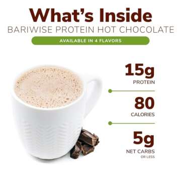 BariWise Protein Hot Chocolate with Marshmallows, Hot Cocoa, Low Sugar, Low Carb, Keto Friendly & Gl...