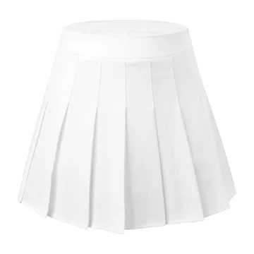 Hoerev Women's High Waist Pleated Tennis Skirt, White