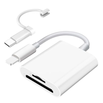 Dual Slot SD Card Reader for iPhone & iPad - Plug & Play, No App Needed