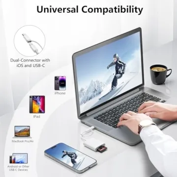 Dual Slot SD Card Reader for iPhone iPad Plug Play