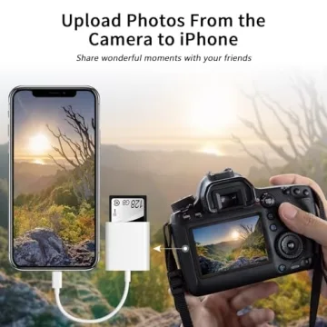 Dual Slot SD Card Reader for iPhone iPad Plug Play