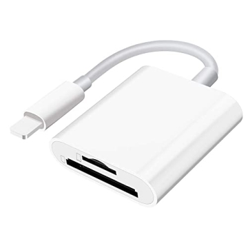 Dual Slot SD Card Reader for iPhone iPad Plug Play