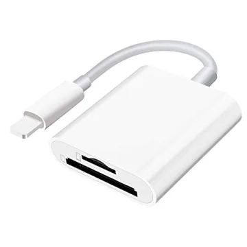 Dual Slot SD Card Reader for iPhone iPad Plug Play