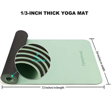 Devonlosky Yoga Mat, Non-slip Eco Friendly Exercise Yoga Mat for Men and Women, 1/4-Inch Thick High Density Pro Mat with Carrying Strap for Yoga Pilates and Fitness Exercise