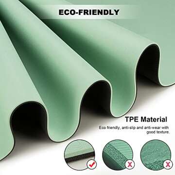 Devonlosky Yoga Mat, Non-slip Eco Friendly Exercise Yoga Mat for Men and Women, 1/4-Inch Thick High Density Pro Mat with Carrying Strap for Yoga Pilates and Fitness Exercise