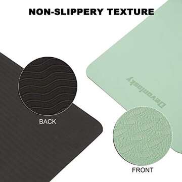 Devonlosky Yoga Mat, Non-slip Eco Friendly Exercise Yoga Mat for Men and Women, 1/4-Inch Thick High Density Pro Mat with Carrying Strap for Yoga Pilates and Fitness Exercise