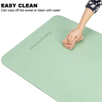Devonlosky Yoga Mat, Non-slip Eco Friendly Exercise Yoga Mat for Men and Women, 1/4-Inch Thick High Density Pro Mat with Carrying Strap for Yoga Pilates and Fitness Exercise