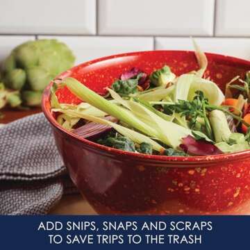 Rachael Ray Accessories Kitchen Pantryware Multi Purpose/Salad Serveware/Melamine Garbage Bowl, 10.2 x 10.2 x 7 inches, Red, 4 quarts