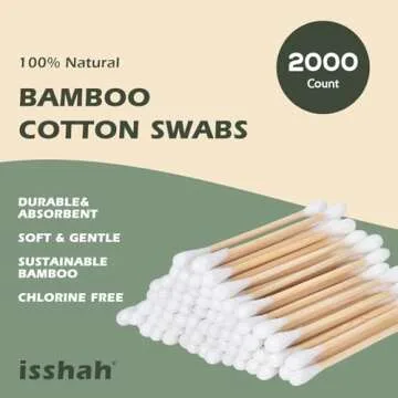 Bamboo Cotton Swabs - 2000 Count - FSC Certified and PETA Approved, Eco Friendly Double Tips, Plasti...