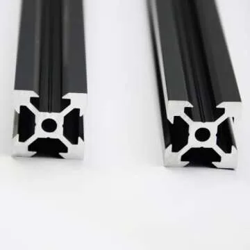 Iverntech 4PCS 500mm 2020 V Slot Aluminum Extrusion 19.68 inches Black Aluminum Profile European Standard Anodized Linear Rail for DIY 3D Printer and CNC Machines
