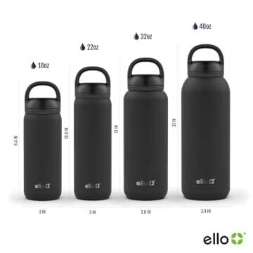 Ello Cooper Twist 40oz Stainless Steel Water Bottle with Chug Lid | Leak Proof | Double Walled and Vacuum Insulated | Built in Carry Loop | Dishwasher Safe | Bubblegum Pink
