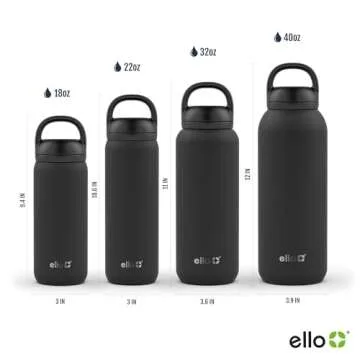 Ello Cooper Twist 40oz Stainless Steel Water Bottle with Chug Lid | Leak Proof | Double Walled and Vacuum Insulated | Built in Carry Loop | Dishwasher Safe | Bubblegum Pink