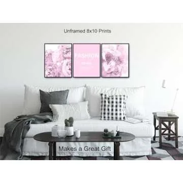 Fashion Wall Art & Decor - Glam Luxury Fashion design Poster - Haute couture - Inspiration Motivation Positive Quotes Wall Decor - Shabby chic Art - Gift for Woman, Girl, Teens, Fashionista