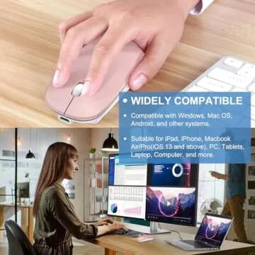 Bluetooth Wireless Mouse for MacBook and PC Users