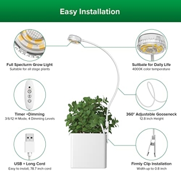 SANSI LED Grow Light - Efficient Plant Care with Timer