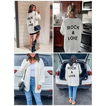 PRETTYGARDEN Womens Cardigan for Women Dressy，Chunky Knit Sweater Open Front Oversized Long Cardigan Outwear Coat (White, Small)