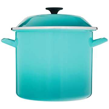 Le Creuset Enamel On Steel Stockpot, 10 qt., Caribbean - Perfect for Every Kitchen