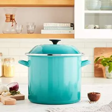 Le Creuset Enamel On Steel Stockpot 10 qt Caribbean