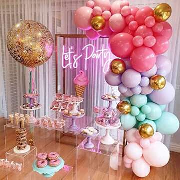 LED Neon Sign Night Light for Wall Party Décor Bedroom Room Bar Wedding Home Birthday Art Decoration Christmas with USB Chain Light modulator 5v (lets party blue)