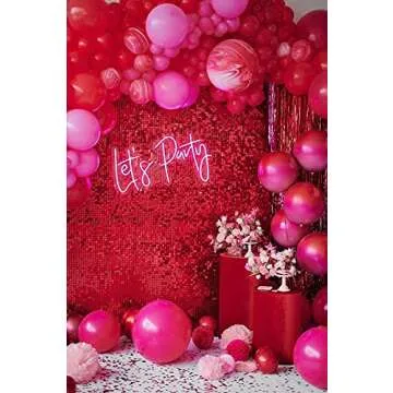 LED Neon Sign Night Light for Wall Party Décor Bedroom Room Bar Wedding Home Birthday Art Decoration Christmas with USB Chain Light modulator 5v (lets party blue)