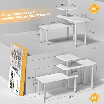 JayRex 3 Tier Bathroom Countertop Organizer - Adjustable Shelf