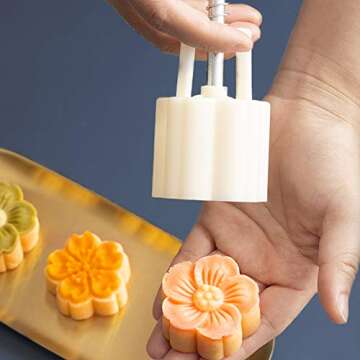 Ylskmu 4pcs Moon Cake Mold Set for Creative Baking