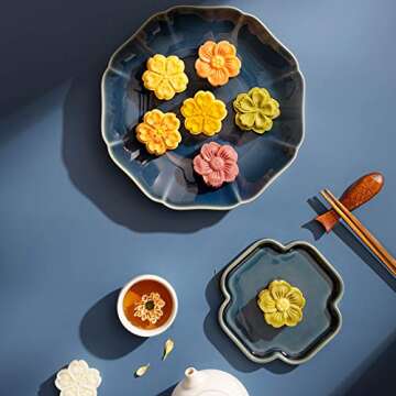 Ylskmu 4pcs Moon Cake Mold Set for Creative Baking